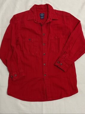 GAP Vibrant Red Cotton Button-Down Shirt. Size kids XL